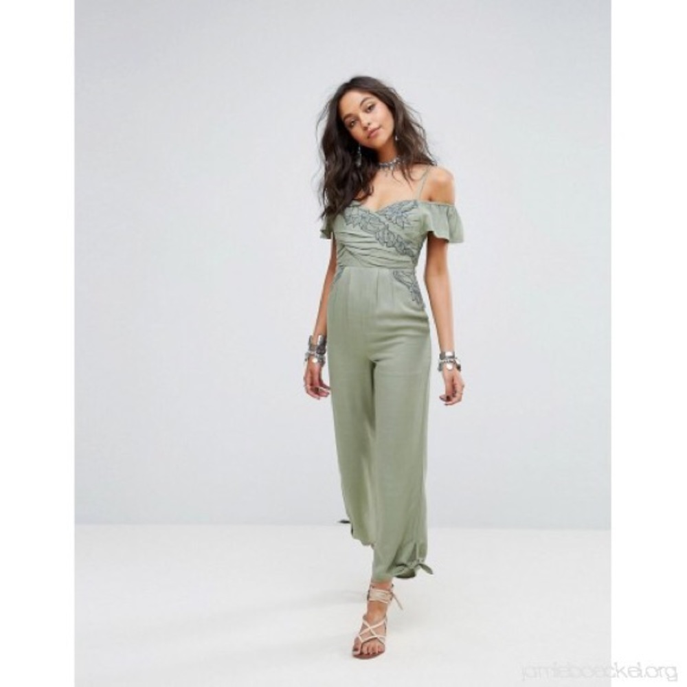 Free People Embroidered Jumpsuit